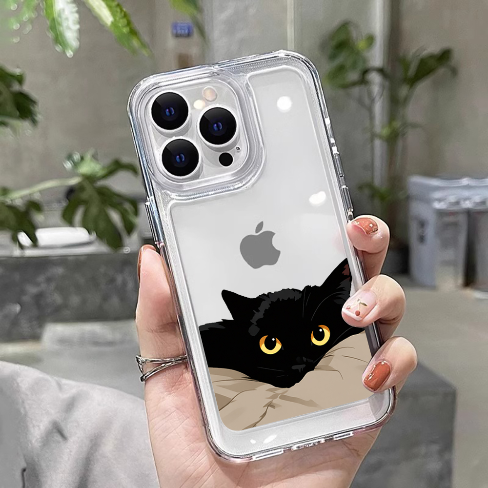 Phone Cases Cat - Kara Kedi Komik Çift Modası Telefon