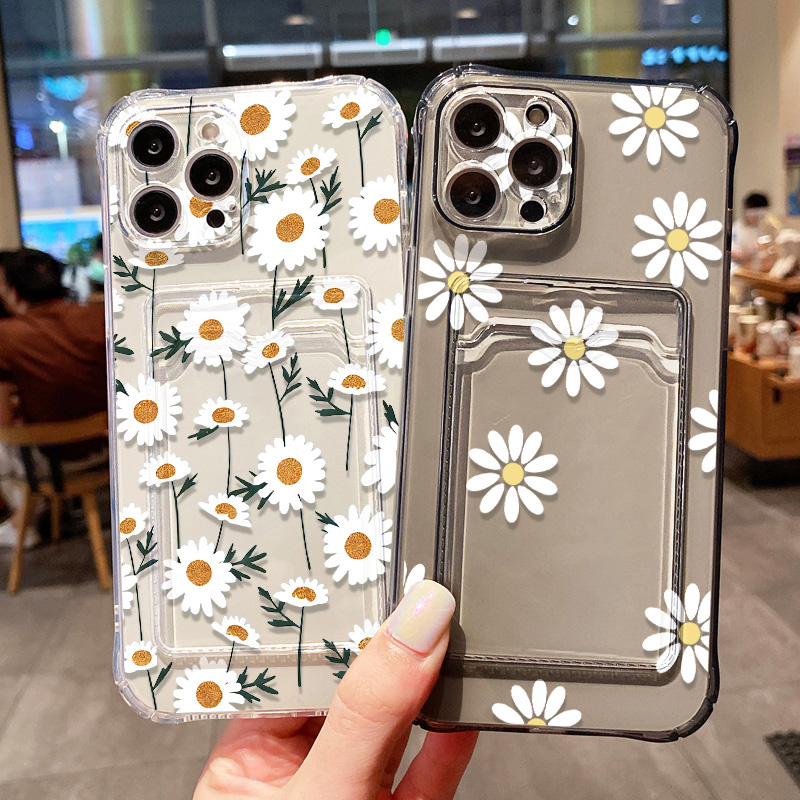 Phone Cases With Wallet - Papatya Çiçekli Telefon Kılıfı iPhone 17