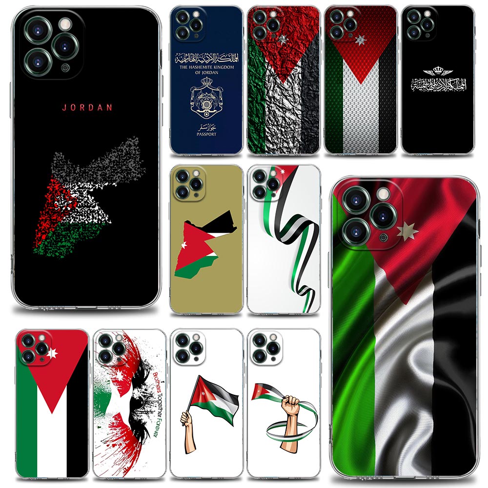 Phone Cases Jordan - Ürdün Pasaport Bayrağı Haritası Şeffaf Telefon