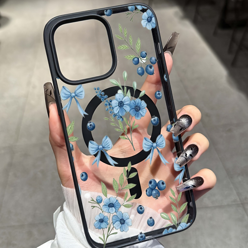 Phone Cases Iphone 15 Pro Max - Yaban mersini çiçekli şeffaf kılıf iPhone