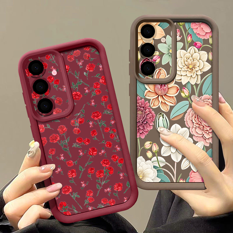 Phone Cases Galaxy S26 Ultra - Gül Çiçeği Baskılı Silikon Telefon Kılıfı