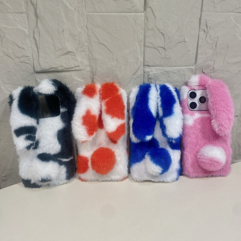 Phone Cases Iphone 15 Pro Max - Sevimli Tavşan Tasarımlı Tüylü Telefon Kılıfları