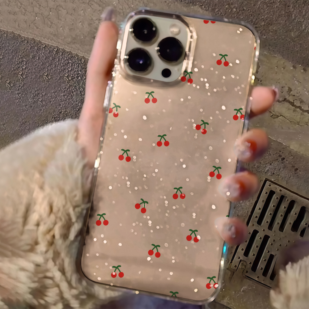 Basit Kiraz Çiçekleri Desenli  - Glitter Shockproof Case incelemesi ve fiyatı