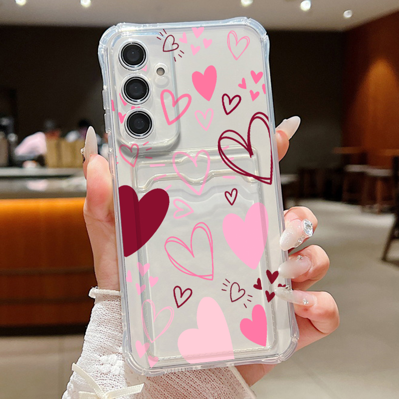 Aşk Kalpli Yaprak Desenli Şeff - Phone Cases With Wallet incelemesi ve fiyatı