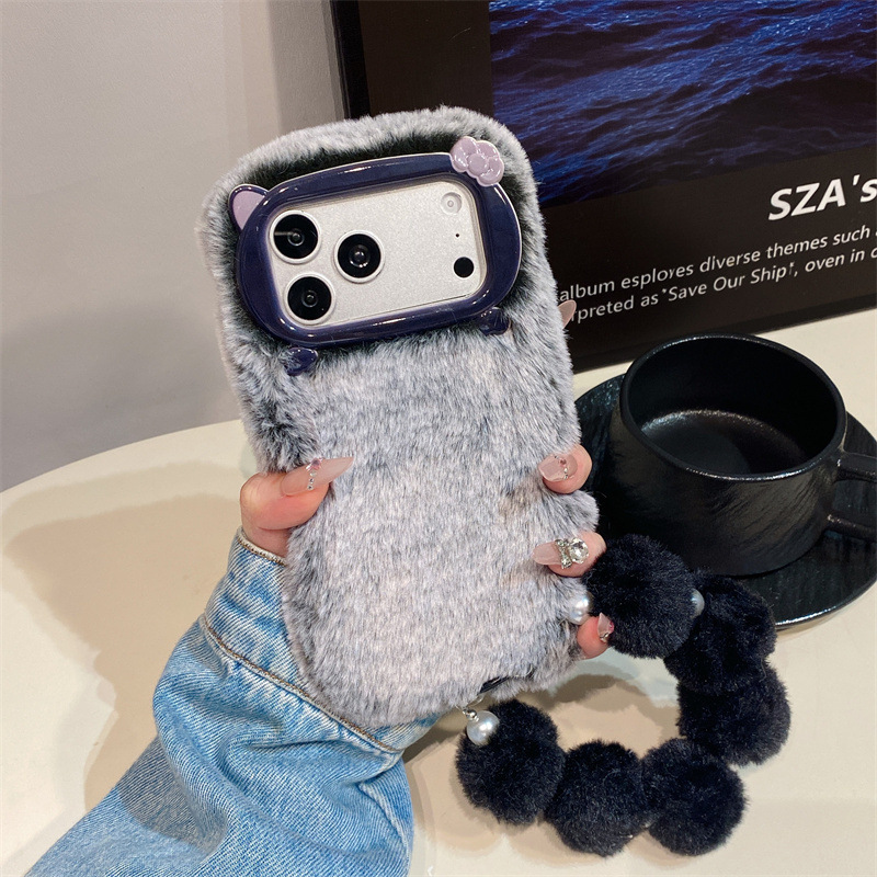 Lüks Düz Renkli Kürklü Peluş T - Phone Cases Iphone 15 Pro Max incelemesi ve fiyatı