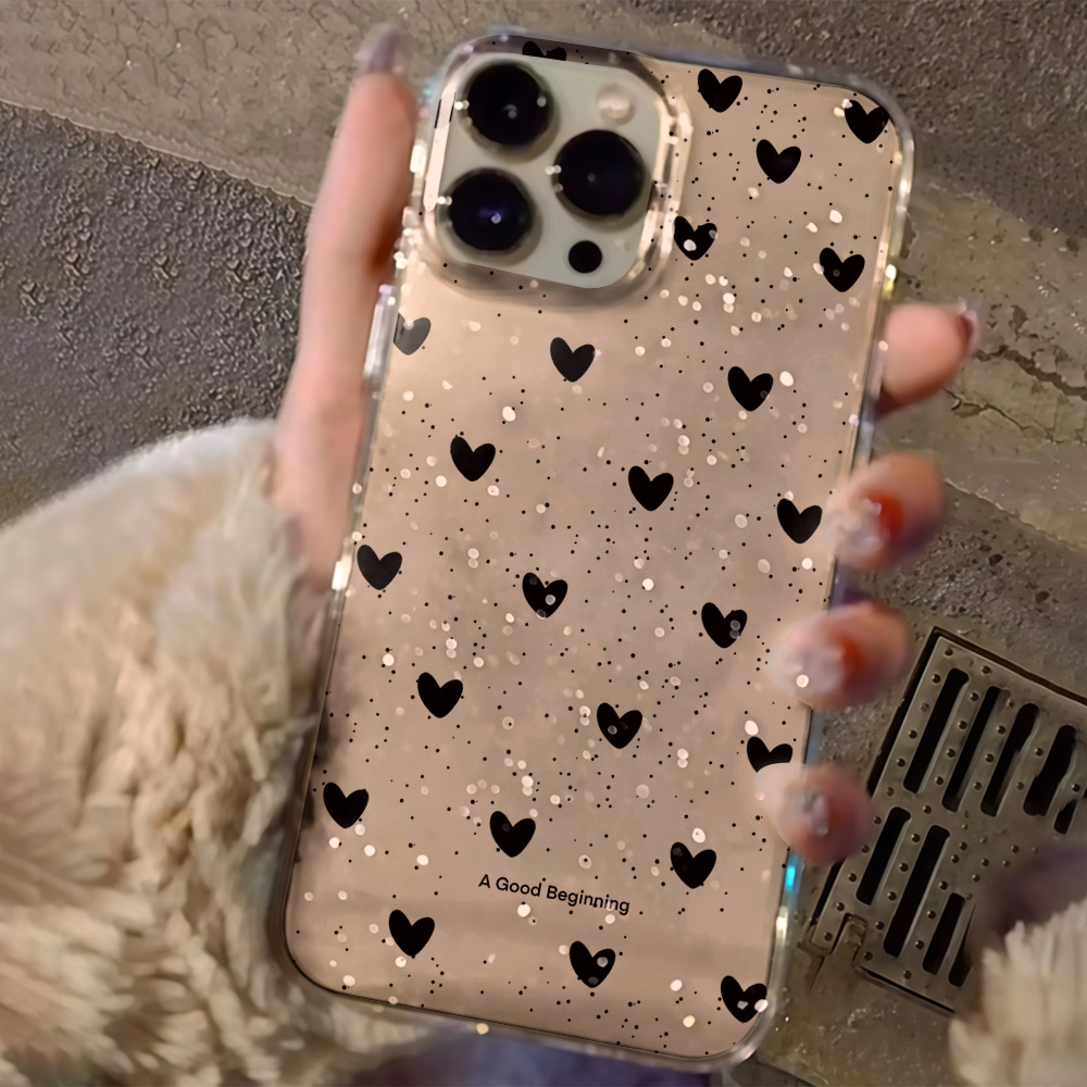 Pembe Kalp Şeklinde Simli Şeff - Glitter Shockproof Case incelemesi ve fiyatı