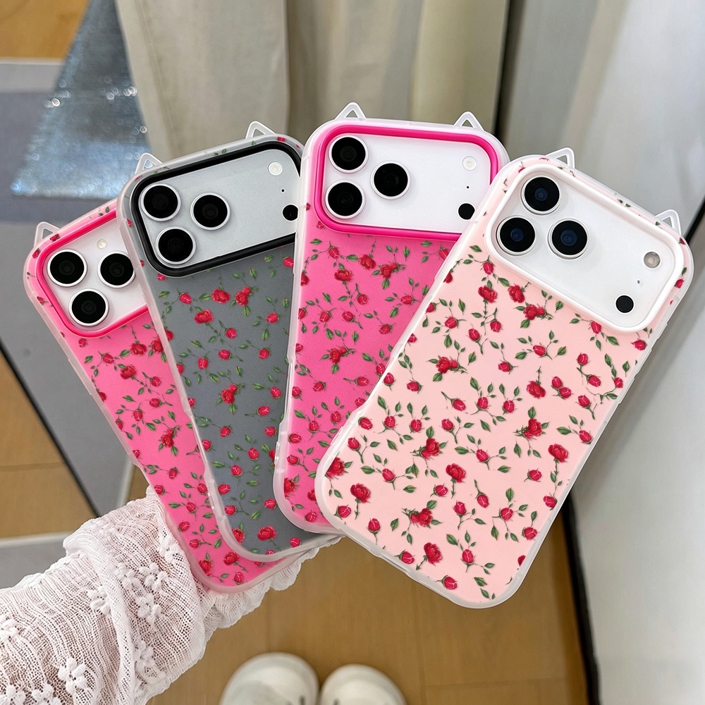 Kırmızı Gül Çiçekli Kedi Kulak - Phone Cases Cat incelemesi ve fiyatı
