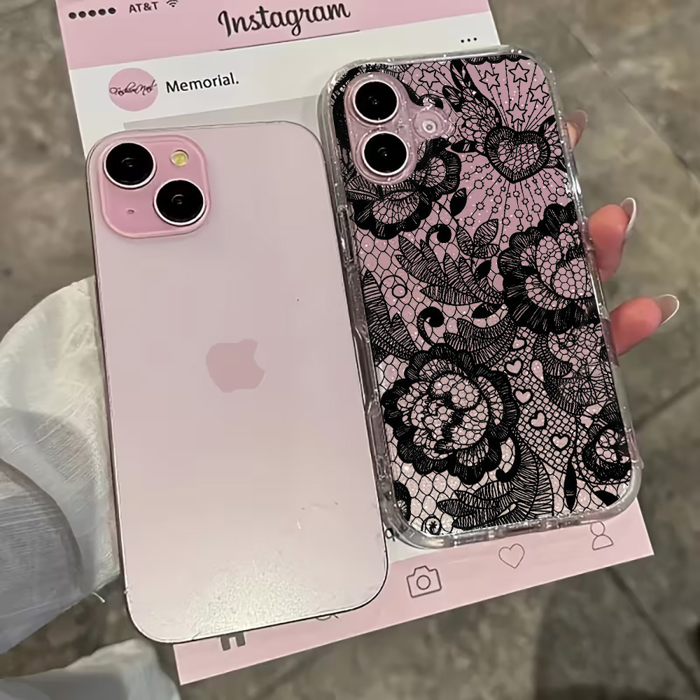 Dantel Çiçekli Şeffaf Telefon  - Glitter Shockproof Case incelemesi ve fiyatı